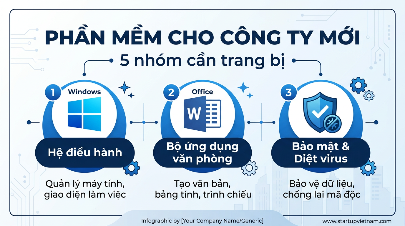 Phần mềm bản quyền cần trang bị khi mở công ty mới tại Việt Nam