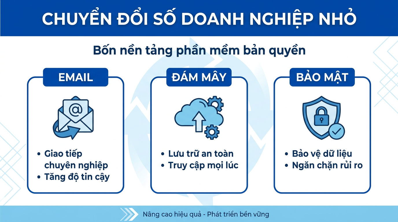 Chuyển đổi số cho doanh nghiệp nhỏ: nền tảng phần mềm bản quyền cần có