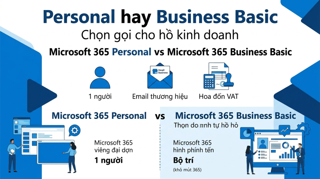 Hộ kinh doanh cá thể nên mua Microsoft 365 Personal hay Business Basic