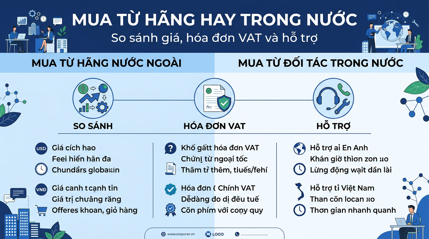 Mua phần mềm bản quyền trực tiếp từ hãng hay qua nhà cung cấp trong nước