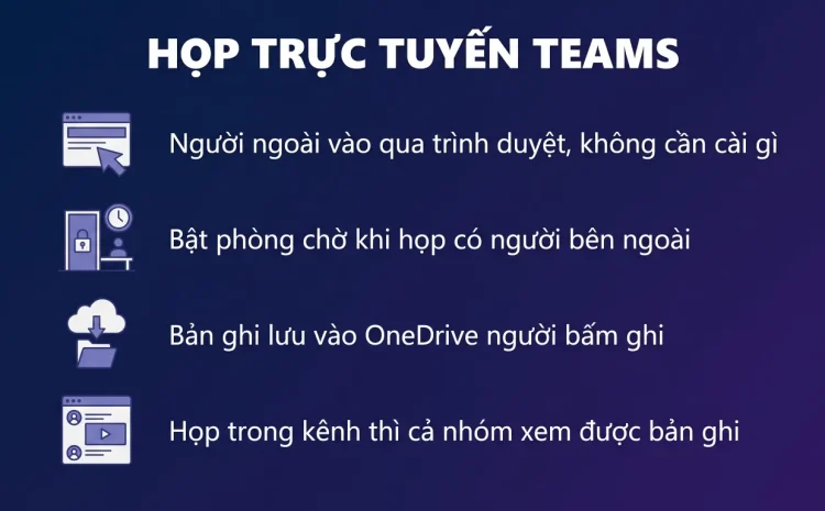 Họp trực tuyến và ghi hình cuộc họp trong Teams
