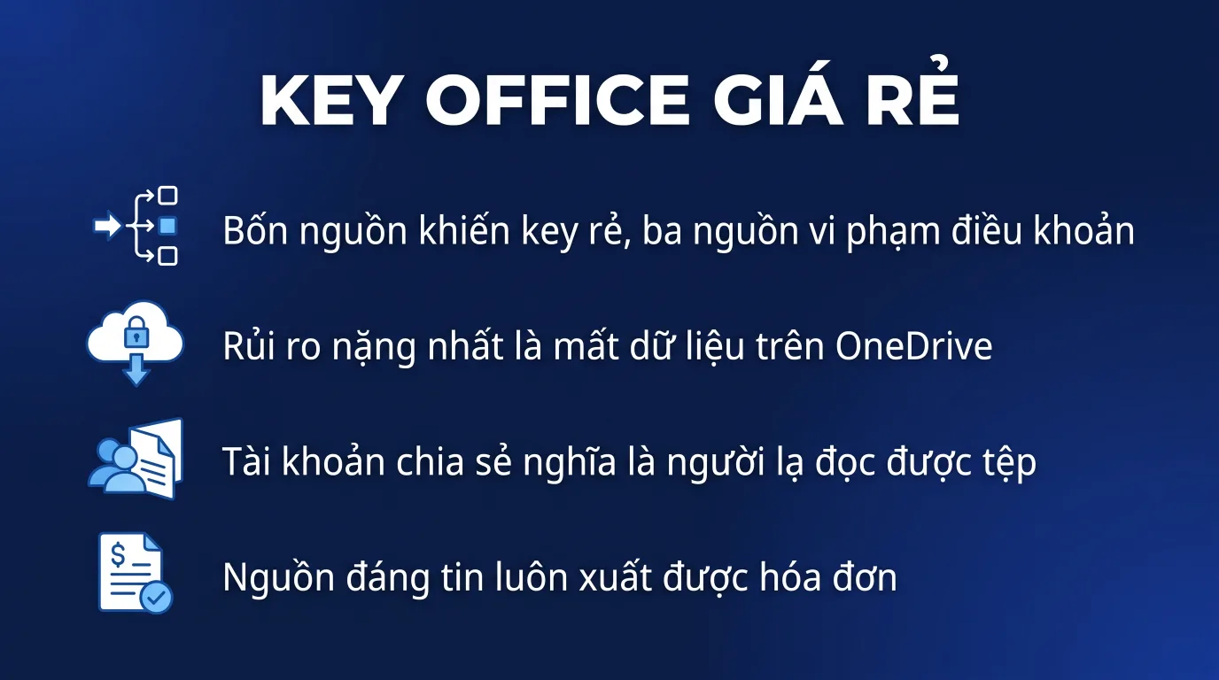Key Office 365 giá rẻ: vì sao rẻ và rủi ro gì