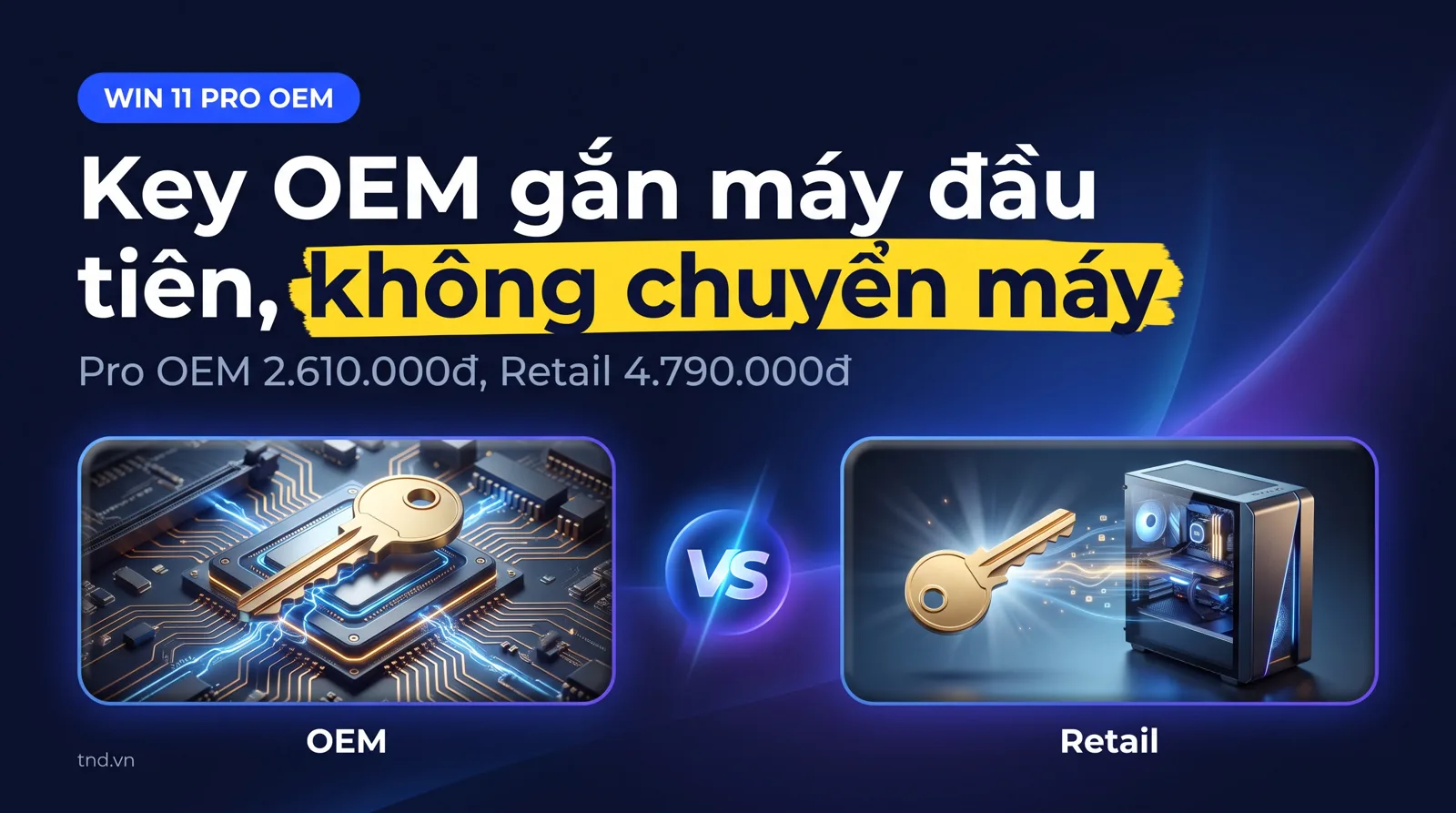 Key Win 11 Pro OEM là gì, gắn máy nào và khi nào không nên mua