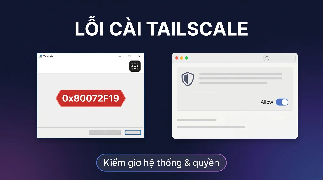 Lỗi cài Tailscale: 0x80072f19, forbidden by system policy