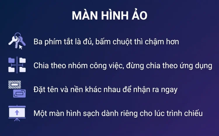 Màn hình ảo trong Windows 11: tách việc cho đỡ rối