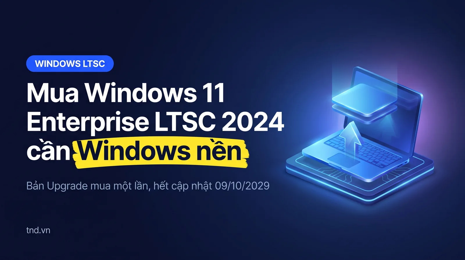 Mua Windows 11 Enterprise LTSC 2024: bản Upgrade cần Windows nền
