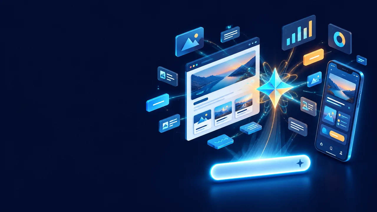Minh họa Nova AI agent tự lắp ráp website và ứng dụng di động từ một prompt