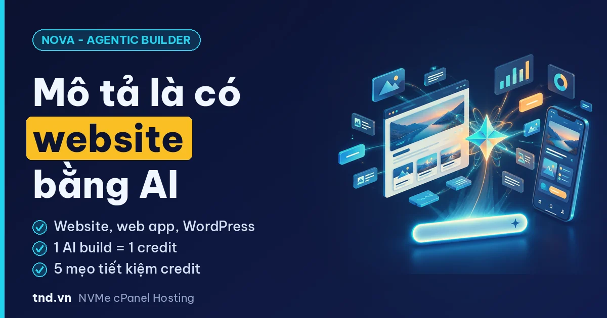 Nova - tạo website và web app bằng AI trong cPanel