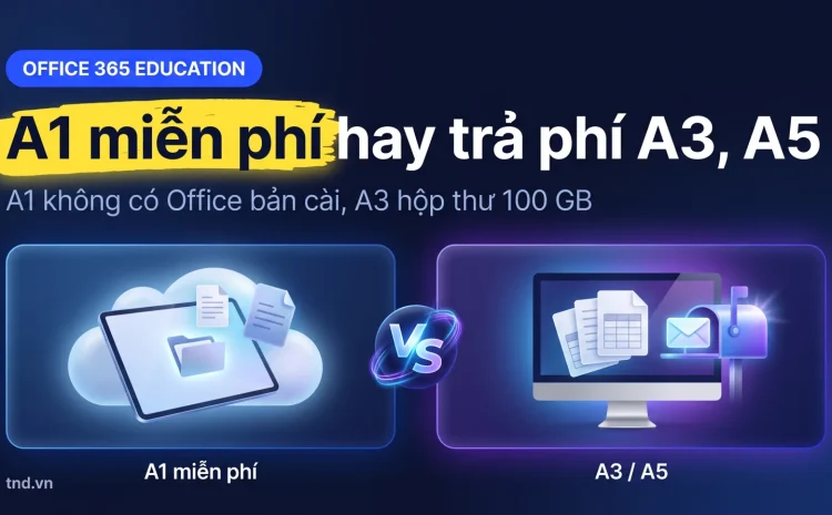Office 365 Education cho nhà trường: A1 miễn phí, A3, A5 khác gì