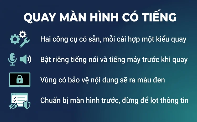 Quay màn hình có tiếng trên Windows 11 không cần app