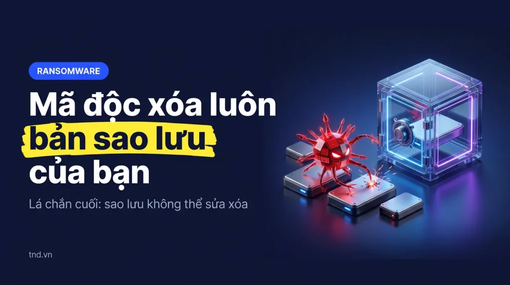 Sao lưu không thể sửa xóa: lá chắn cuối trước mã độc tống tiền