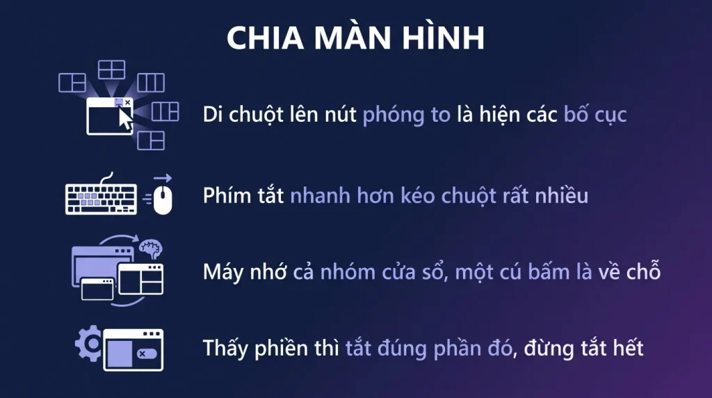 Snap Layouts và cách chia màn hình cho gọn