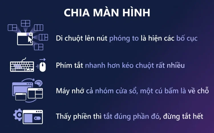 Snap Layouts và cách chia màn hình cho gọn