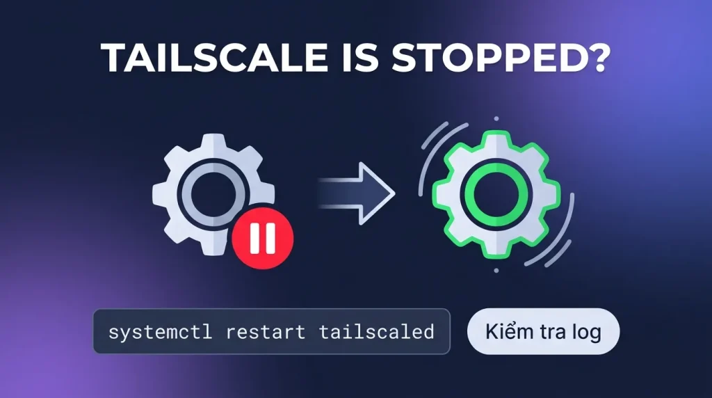 Sửa lỗi Tailscale is stopped và error 503 no backend