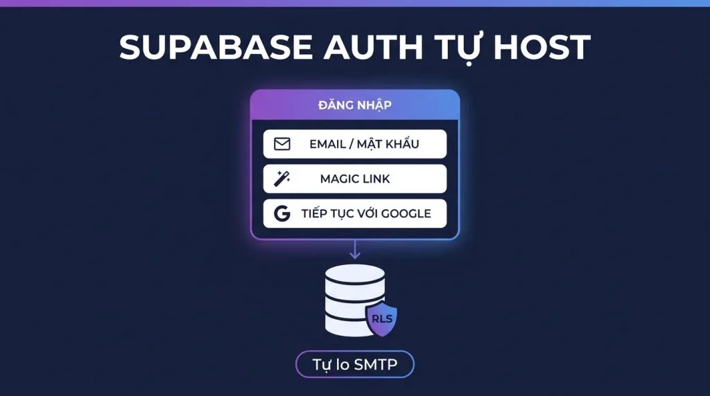 Supabase Auth tự host: đăng nhập cho app của bạn