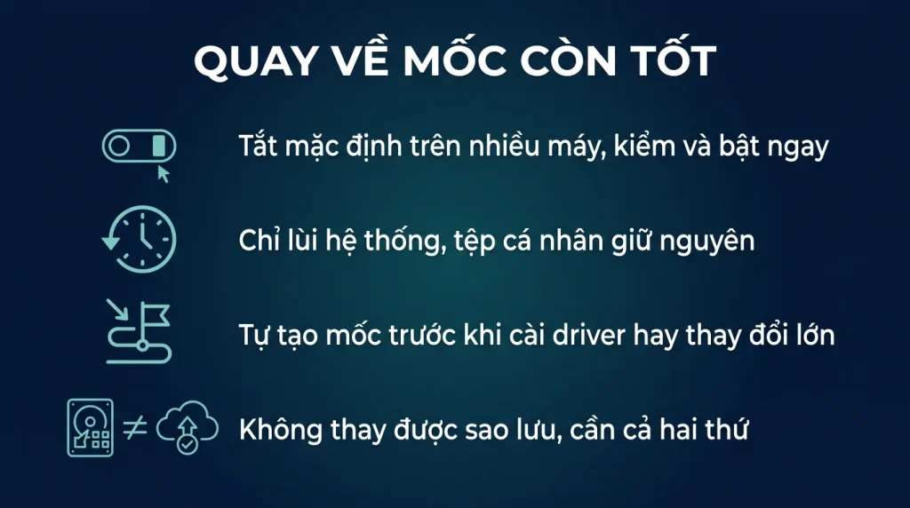 System Restore: quay lại thời điểm máy còn chạy tốt