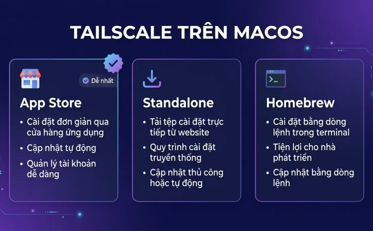 Tailscale trên macOS: App Store, standalone hay brew?