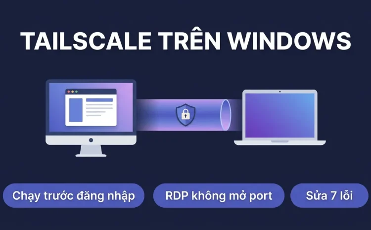 Tailscale trên Windows: cài đặt, RDP và sửa 7 lỗi hay gặp