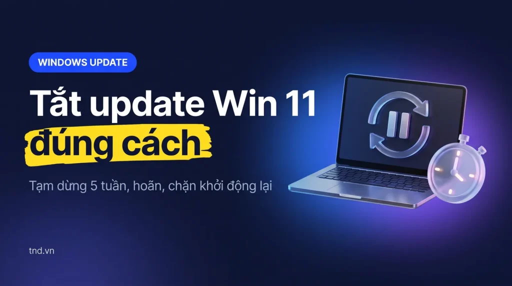 Tắt update Win 11: tạm dừng, hoãn và chặn đúng cách