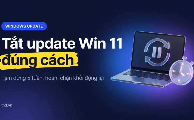 Tắt update Win 11: tạm dừng, hoãn và chặn đúng cách