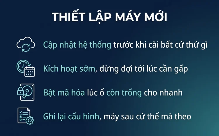 Thiết lập máy mới trong 30 phút: thứ tự làm cho đúng