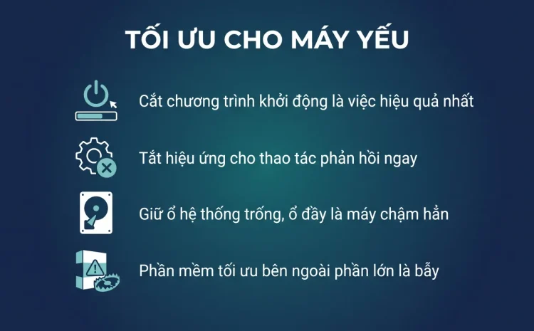 Tối ưu Windows 11 cho máy yếu mà vẫn an toàn