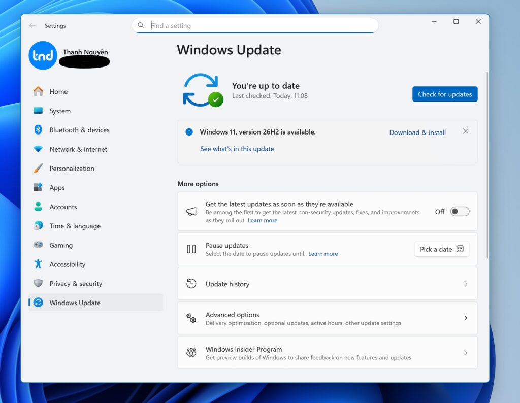 Hướng dẫn tải Windows 11 Pro 26H2 chính thức từ Microsoft