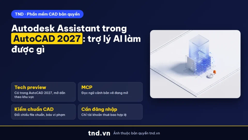 Autodesk Assistant trong AutoCAD 2027: trợ lý AI làm được gì, cần gì để dùng