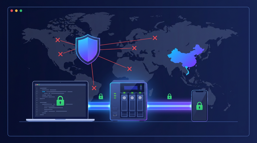 Bảo mật NAS Synology: dùng VPN thay vì mở ra Internet, chặn IP nước ngoài chỉ cho phép IP Việt Nam