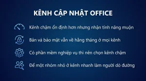 Cập nhật Office 365 và chọn kênh cập nhật