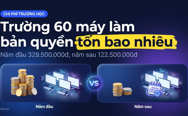 Chi phí bản quyền Microsoft trường học 60 máy: năm đầu bao nhiêu
