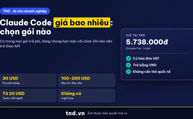 Claude Code giá bao nhiêu: Pro, Max, Team và trả theo API