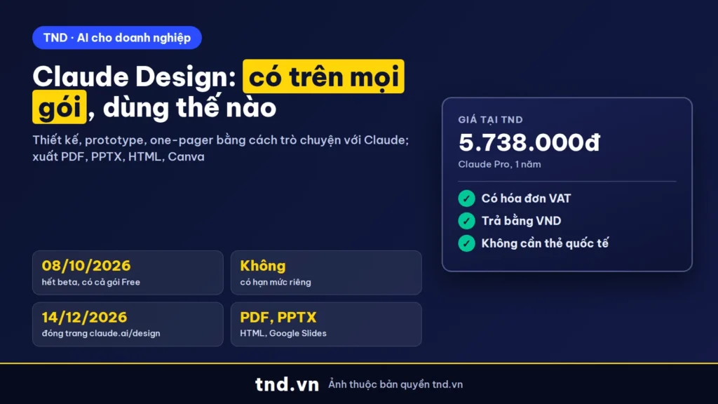 Claude Design là gì? Dùng thế nào, gói nào có, xuất file ra sao