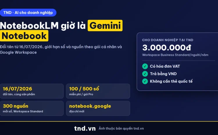 Gemini Notebook là gì, NotebookLM đổi tên và giới hạn theo từng gói