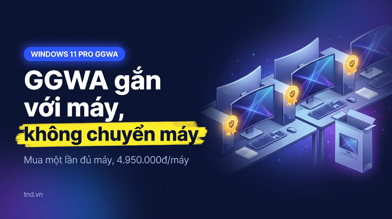 GGWA Windows sau khi mua: quyền dùng ở đâu, thay máy được không