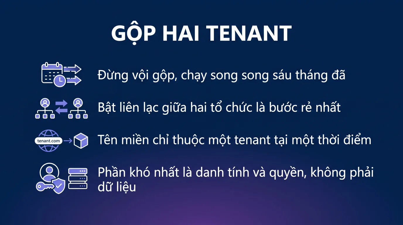 Gộp hai tenant khi công ty sáp nhập