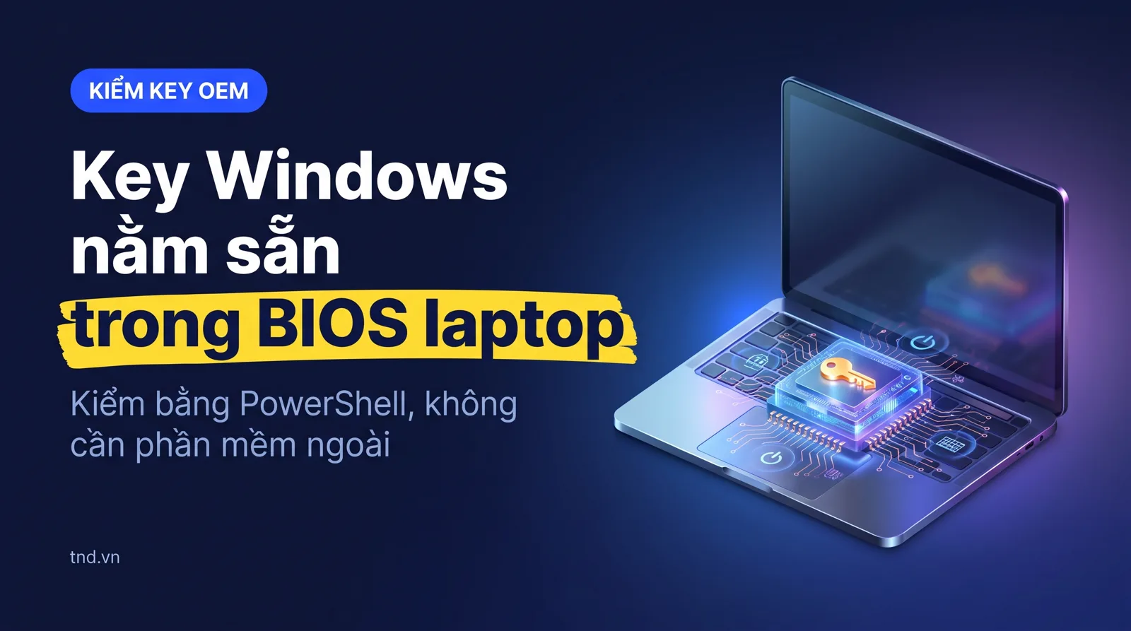 Laptop mới có sẵn bản quyền Windows không: kiểm key OEM ở BIOS