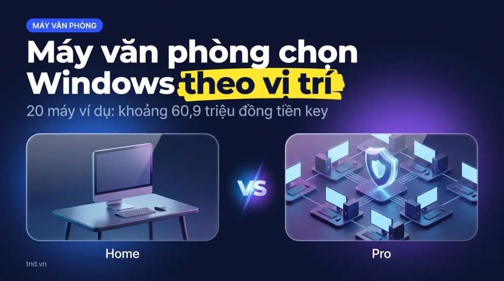 Máy tính văn phòng cần Windows gì: ma trận kế toán, sale, IT