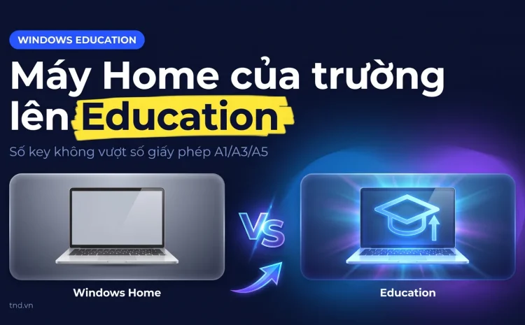 Nâng cấp Windows lên Education cho máy Home nhờ A1, A3, A5