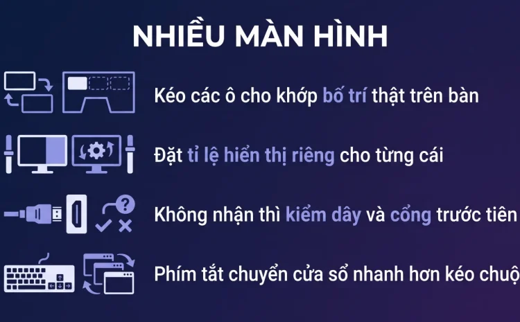 Nhiều màn hình trên Windows 11: cấu hình cho đúng