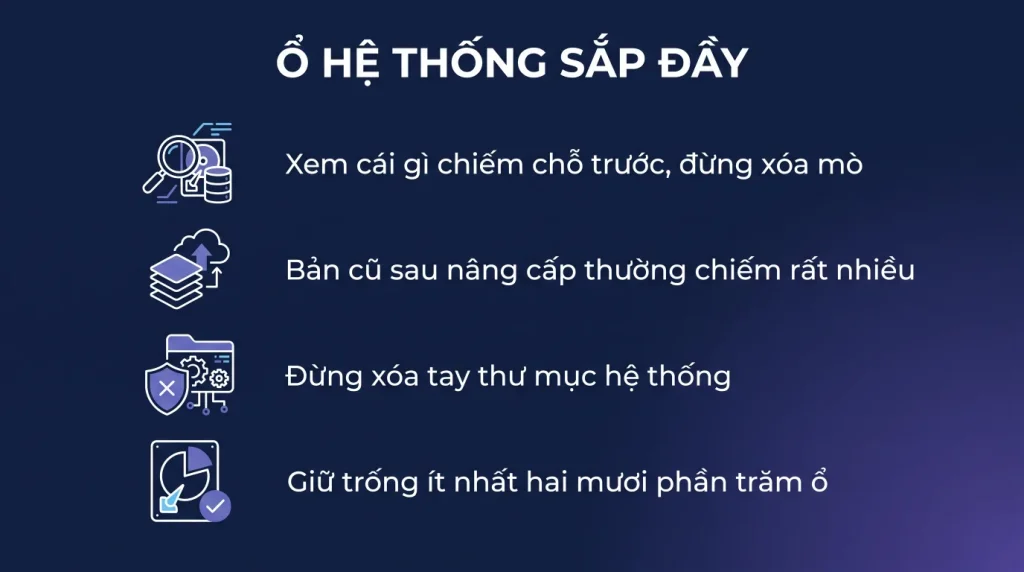 Ổ C đầy trên Windows 11: dọn gì trước cho an toàn