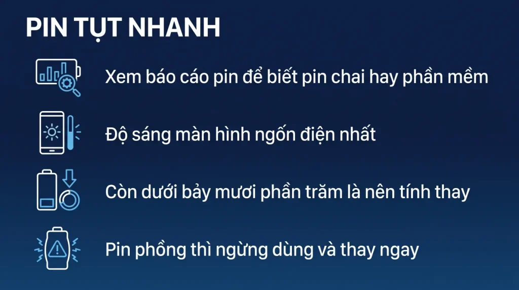 Pin laptop tụt nhanh trên Windows 11: kiểm gì trước