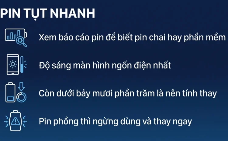 Pin laptop tụt nhanh trên Windows 11: kiểm gì trước