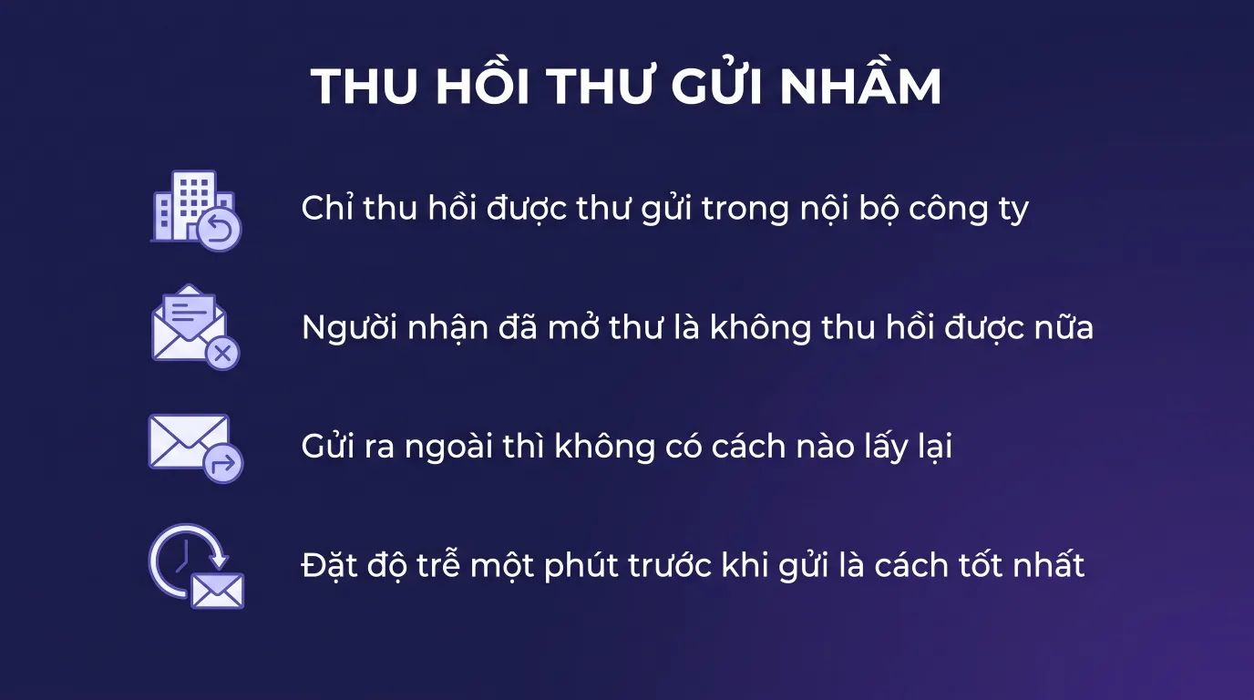 Cách thu hồi email đã gửi nhầm trong Outlook