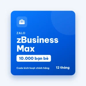 Code Zalo zBusiness Max 10.000 bạn bè, gói 1 năm