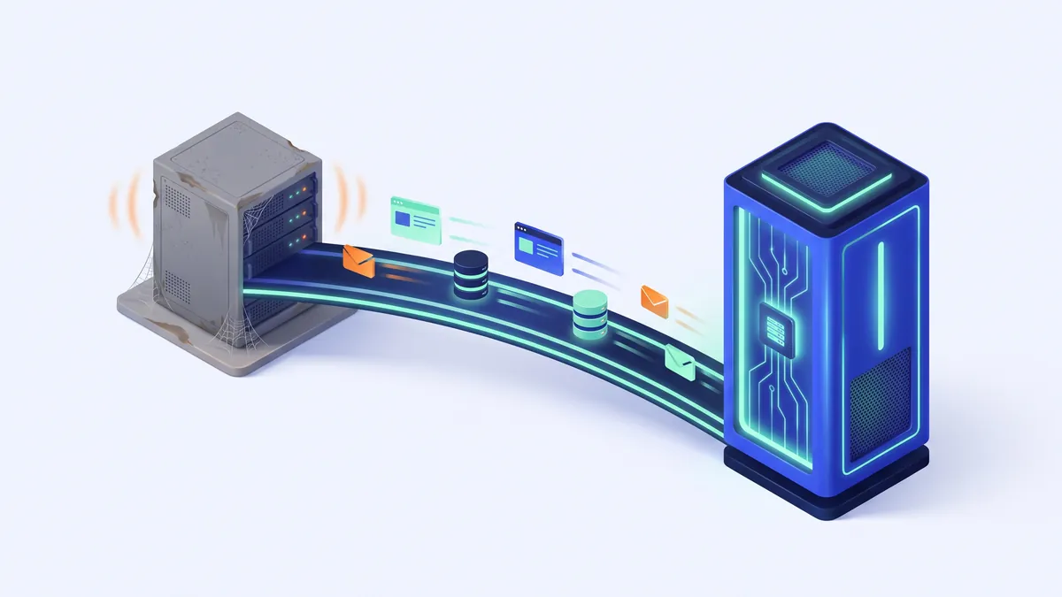 Minh họa chuyển website từ hosting cũ sang hosting TND